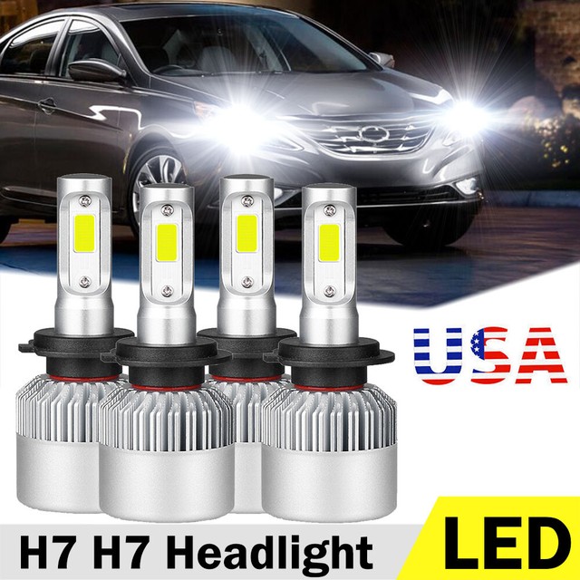 For 20112014 Hyundai Sonata H7 LED Headlight Bulbs High Low Beam