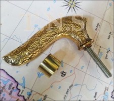 VINTAGE SOLID BRASS HANDLE VICTORIAN FOR WALKING CANE MEN'S STYLE ANTIQUE STICK