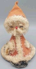 Vintage Hand Crafted 5 in Cardboard Figurine Santa Shelf Sitter READ     SH