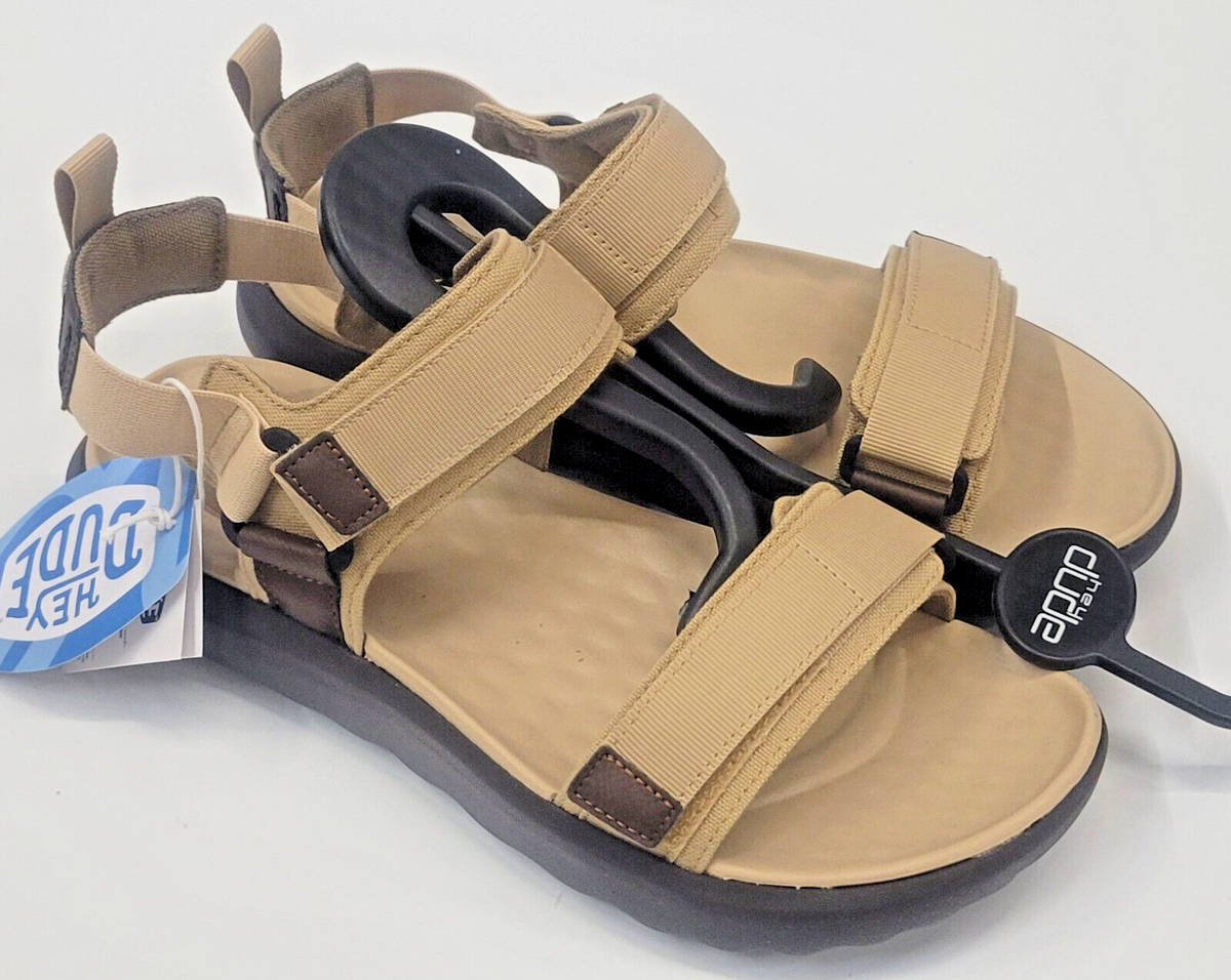 Hey Dude Mens Carson Sandal Sport Mode Tan Brown 13 | eBay