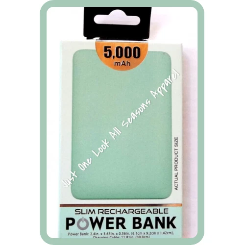 Power Bank Rechargable Battery 5000 mAh Mint