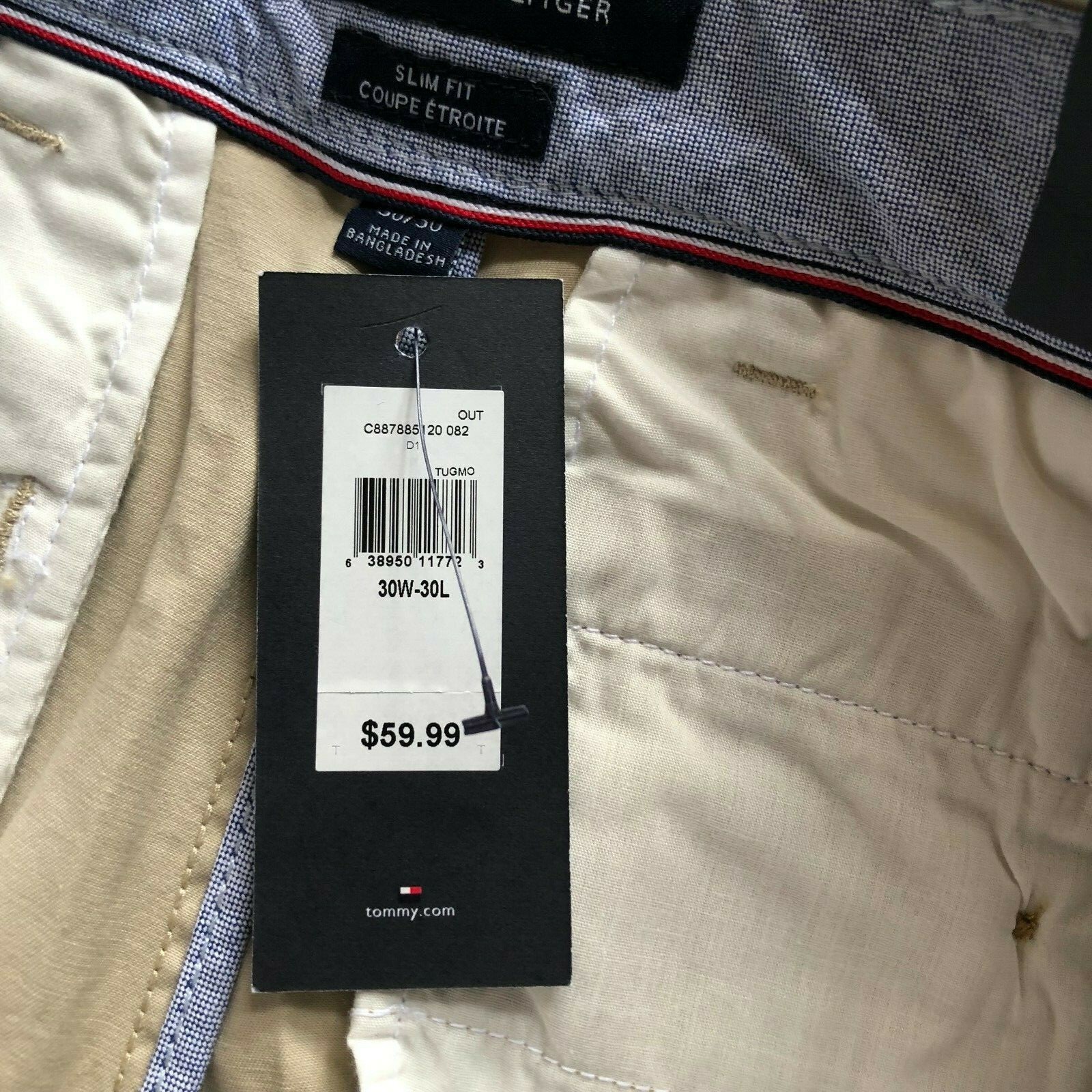 NWT Tommy Hilfiger Men's TH Flex Stretch Slim Fit Chino Pants 16 Colors