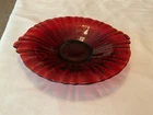 Vintage Anchor Hocking Glass Old Cafe Royal Red Ruby Shallow Bowl  8.5"