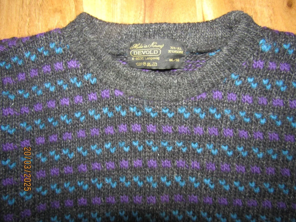 Vintage Devold Norway Wool Chunky Knit Fisherman Pullover size 2XL 56 - Image 2 of 4