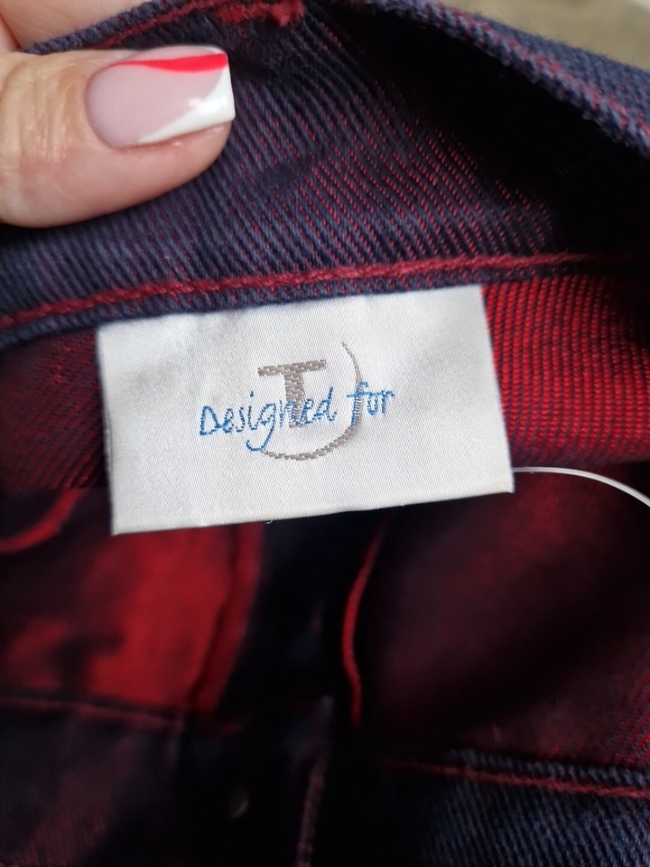 Vintage 90s Y2k Blue & Red 2 Tone Shimmer Denim Skirt 20 By Tesco BNWOT eBay