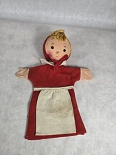 Vintage KERSA Red Riding Hood Felt Hand Puppet German 1960's RARE