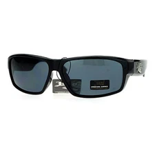 Mens Locs Sunglasses Hardcore Shades Black Rectangular Frame UV 400