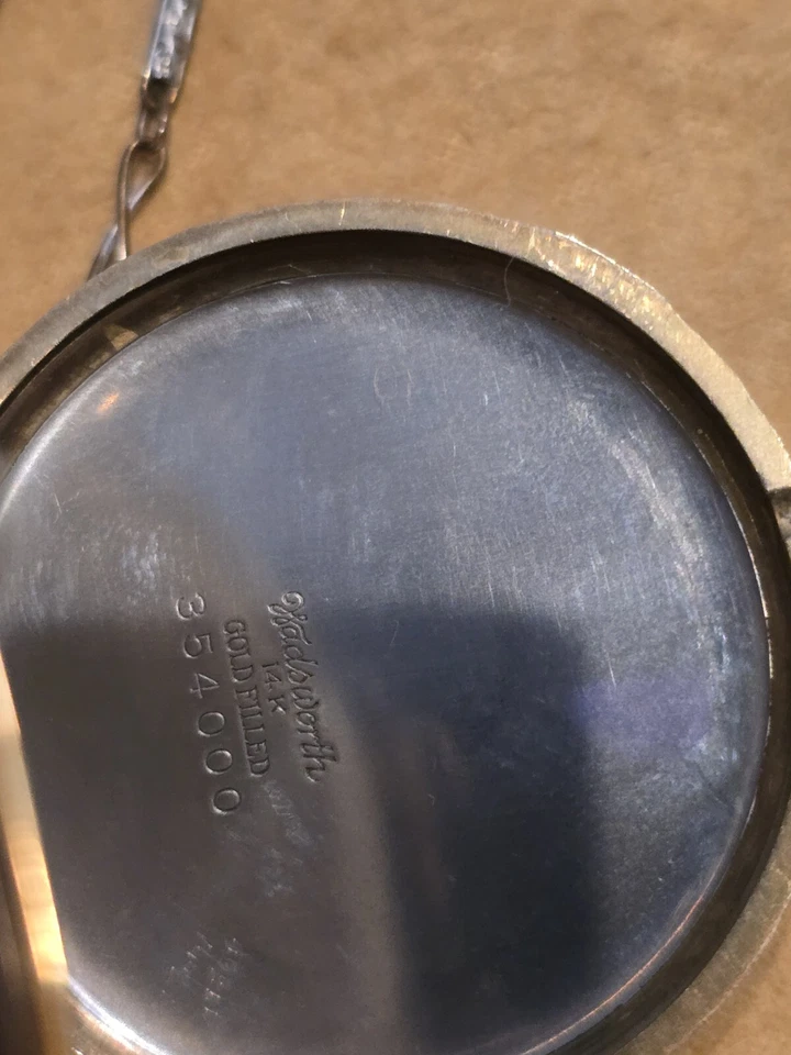vintage gruen pocket watch Wasdsworth Case 14 K Gold  - Image 4 of 4