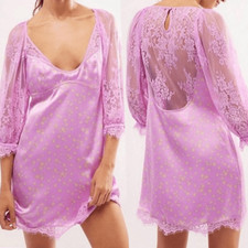 NWOT-Free People- ”About that” silky and lace mini dress-Size Medium