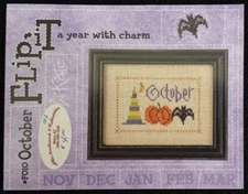 Lizzie*Kate FLip-iT Cross Stitch Pattern October #F010 Halloween with Charm NOS