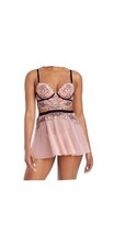 NWT Auden Lace Babydoll Push Up With Thong Lingerie