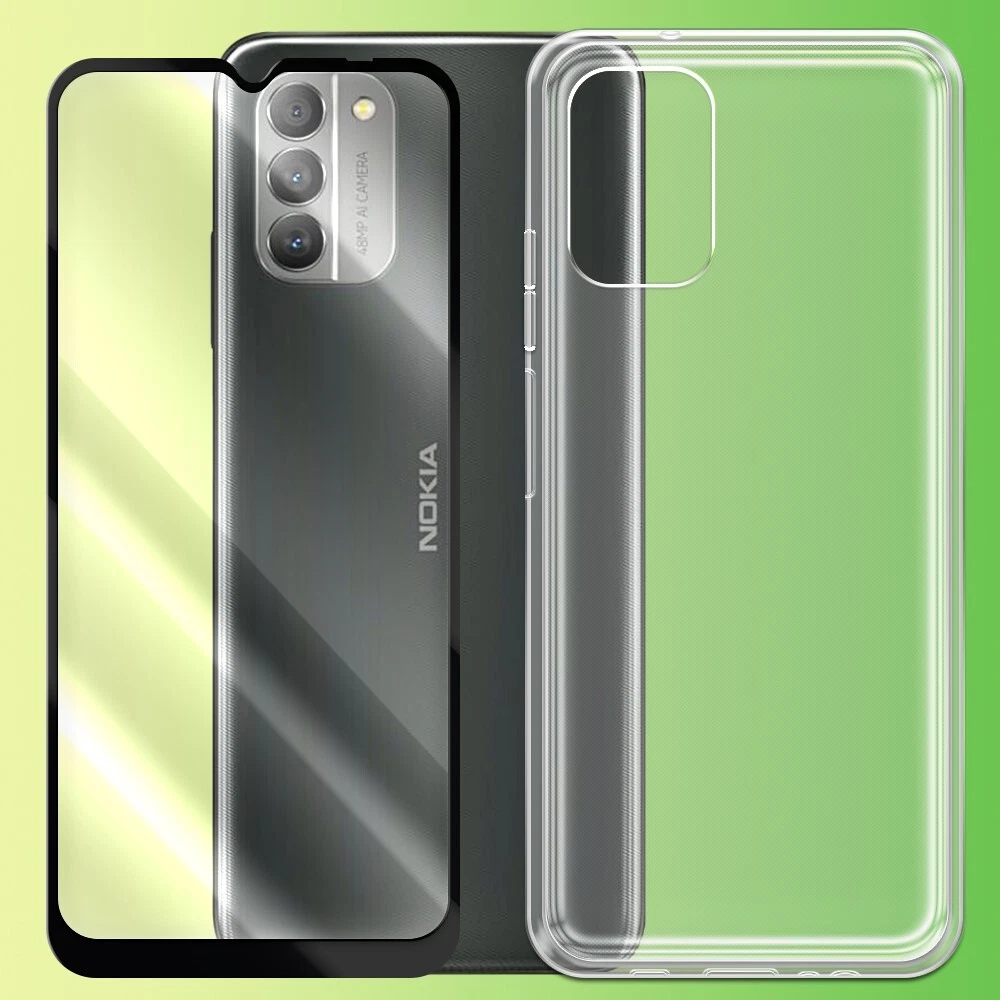 Bundle Tempered Glass Screen Protector Gel Shell Case fits Nokia G400 5G N1530DL