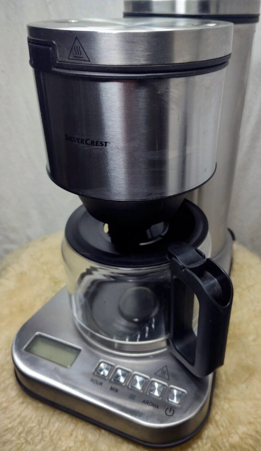 SILVERCREST PROGRAMMABLE COFFEE MAKER W/ STAY WARM FEATURE REUSABLE FILTER NICE!