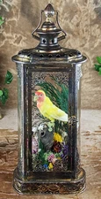 Lovebird Metal Lantern Taxidermy Oddity Curiosity Decor Cottagecore display gift