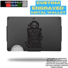 Living Skull Laser Engraved Onto An Aluminum Wallet