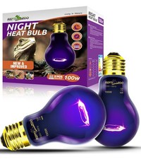 2Pack Reptile Heat Lamp 100W Reptile Night Heat Bulb Night Heat Lamp Without ...