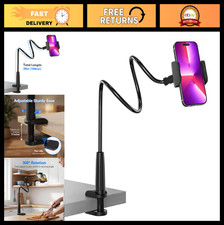 Flexible Gooseneck Phone Holder for Bed Desk - 39" Long Arm Clamp Stand for 3.