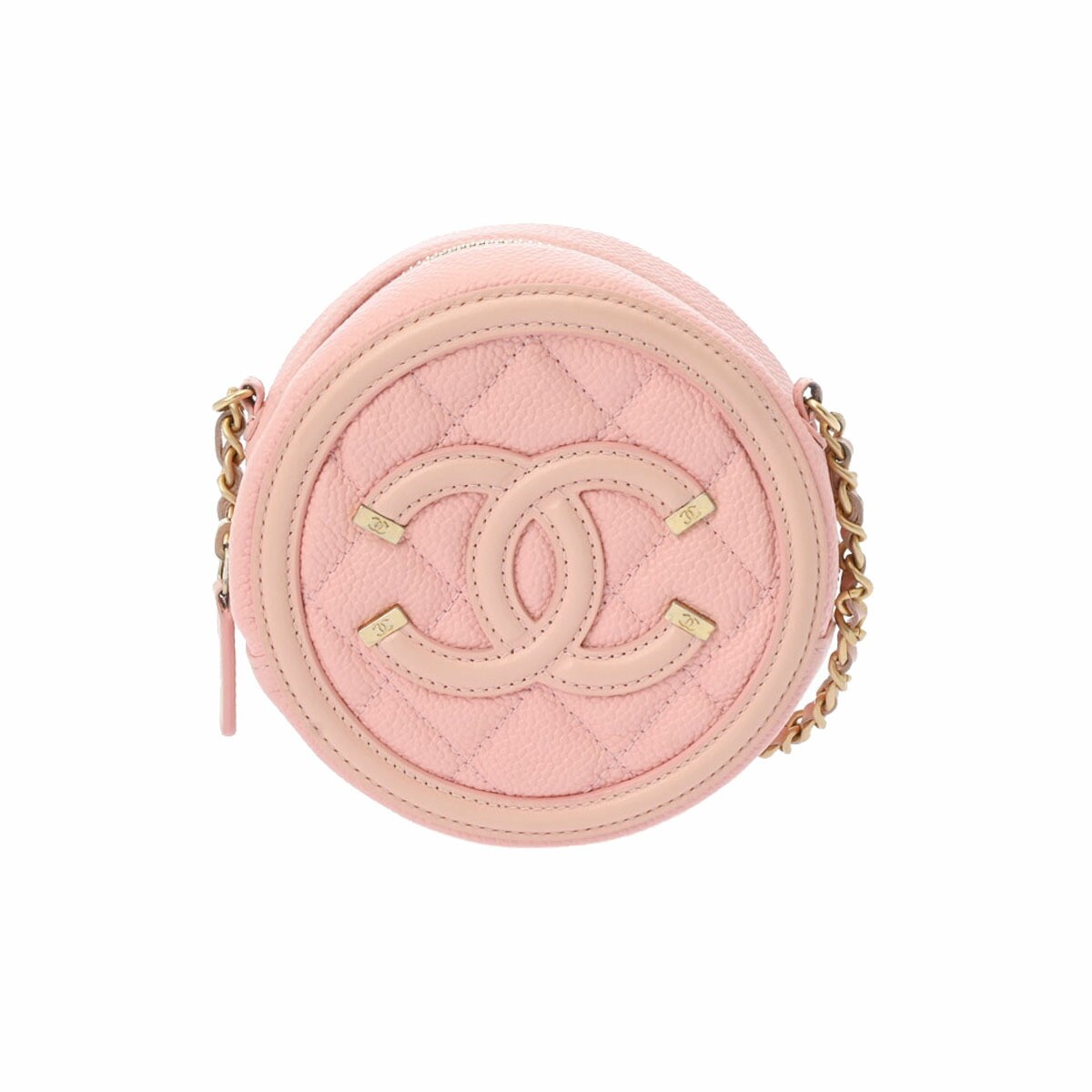 Chanel Matelasse Pink CC Filigree Chain Shoulder Bag AP0365