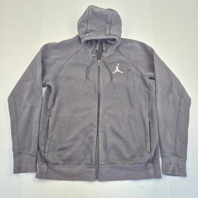 Jordan Hoodie Large schwarz Herren gesticktes Logo Full Zip Sweatshirt