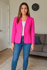 Travis Ayers Women 6 Pink Silk Lined Office Casual Blazer Jacket Boho Y2K *READ