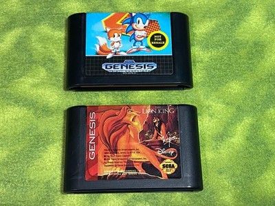 The Lion King and Sonic the Hedgehog 2 Sega Genesis Tested & Working Authentic