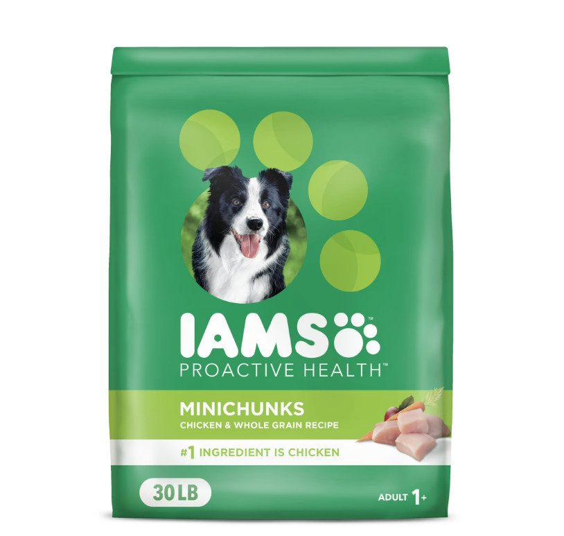 Iams Proactive Health Minichunks Real Chicken  Grains Dry Dog Food, 30lb 2 PACKS