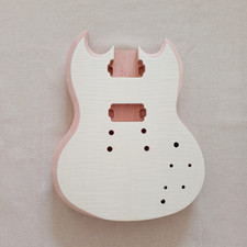 Unfinish SG 6 String DIY Electric Guitar Kit Solid Mahogany Body Flame Maple Top