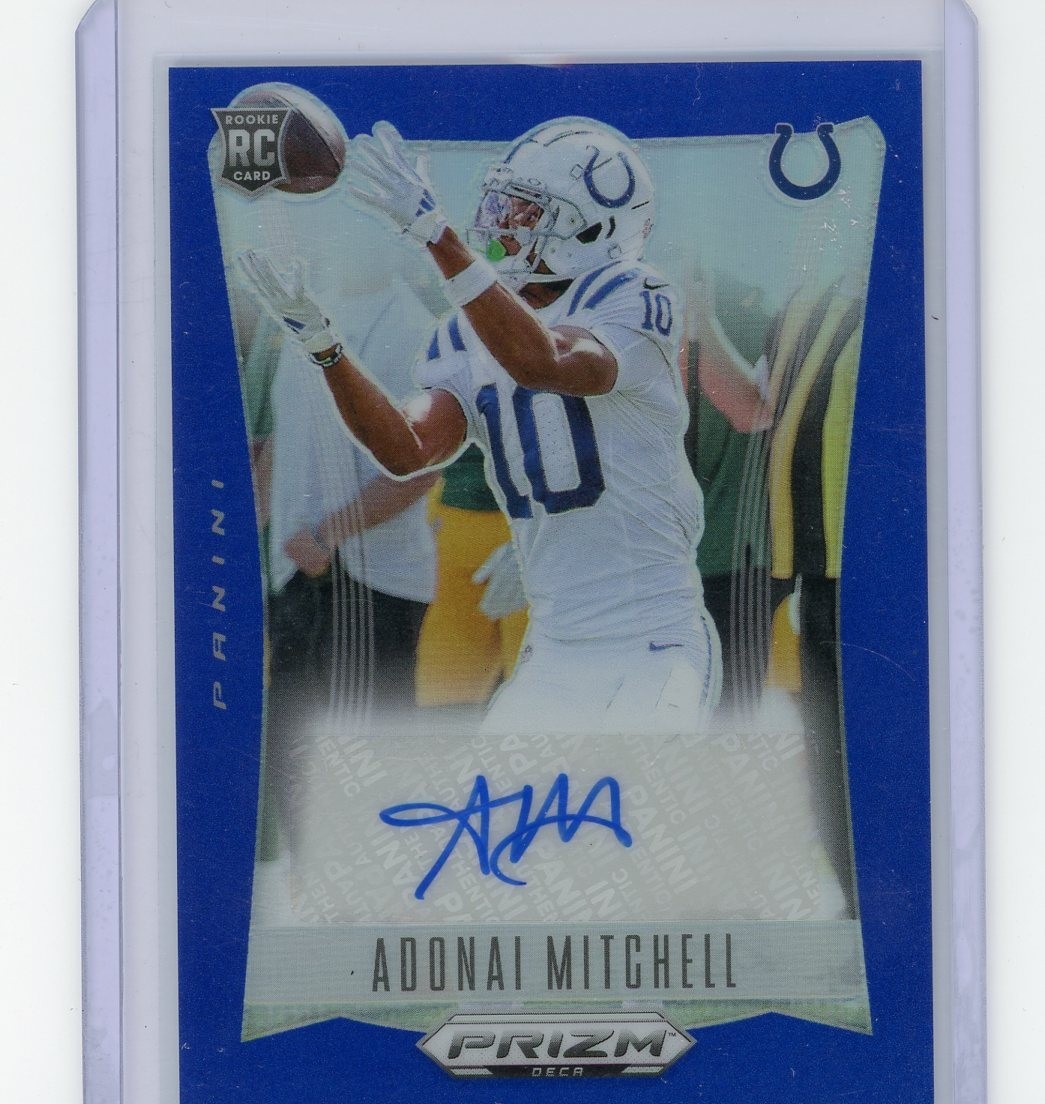 2024 Panini Prizm Deca Adonai Mitchell  /49 Blue Auto Indianapolis Colts