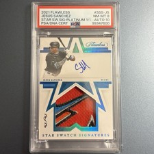 2021 Panini Flawless Star Swatch Signatures Jesus Sanchez Platinum 1/1 Blue Jays