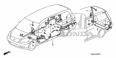 Genuine Honda Wire Harness Rear (Include Washer Tube) 32108-SHJ-L23
