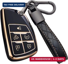 Key Fob Cover for Chevy GMC with Keychain, Silverado Sierra Tahoe Suburban Equin