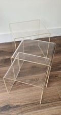 Vintage Nest Of 3 Perspex Acrylic Tables Retro