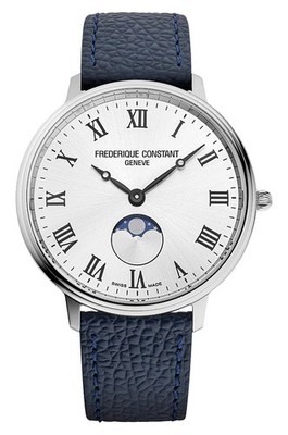 Frederique Constant Classics Moonphase Steel Leather Mens Watch FC-206RS3S6