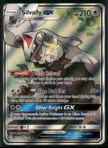 2019 Pokemon Cosmic Eclipse Ultra Rare Full Art Silvally GX 227/236