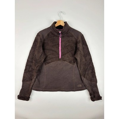 The North Face Vintage 1/4 Zip Thick Chocolate Brown Fleece TKA 200 Size Small 