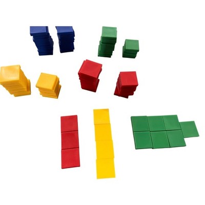 Plastic Math Learning Manipulatives Cubes Tiles Counting Pattern Sorting Blocks