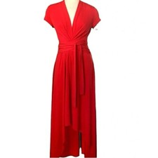 NWT Michael Michael Kors XL True Red Surplice Tie Waist Maxi Dress