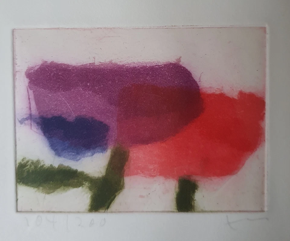 Klaus Fußmann Farbradierung  Mohn, TOP ZUSTAND!! - Bild 2 von 3