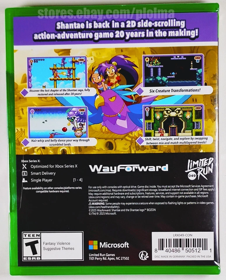 SHANTAE ADVANCE: RISKY REVOLUTION New Xbox Series X One Game LRG Event Exclusive - Image 2 of 4