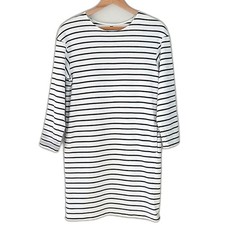 Uniqlo Black White Horizontal Striped Long Sleeve Mini Dress size S Casual