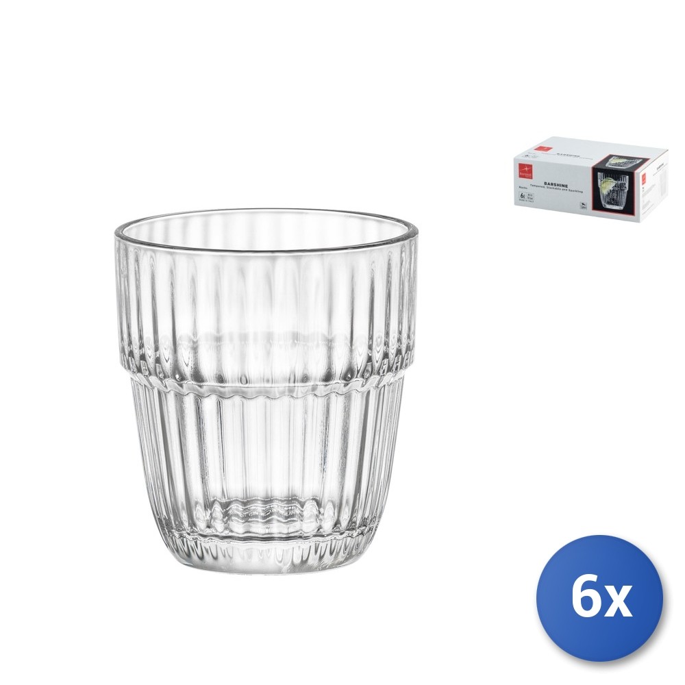 6X Barshine Transparent Glasses For Rocks, 30.5Cl