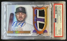 2024 Topps Dynasty Kris Bryant Patch Auto #/10 Rockies PSA 8