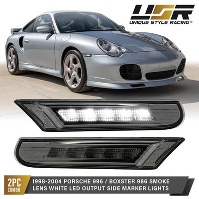 Smoke White LED Bumper Side marker Light For 1997-04 996 986