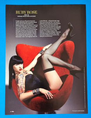 Ruby Rose High Heel Shoes Tights  Magazine Clipping Picture Legs  HH1453