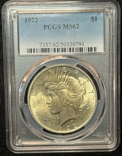 PCGS MS 62 - 1922 Peace One Dollar Silver S$1 Coin -791