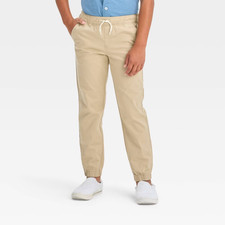 Boys Stretch Woven Jogger Pull-on Pants Khaki Size 10 - Cat Jack