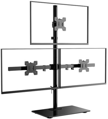 Soporte triple independiente para monitores hasta 27  con altura ajustable,Nuevo