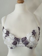 34E Seriba Underwired Bra White Semi Sheer VGC