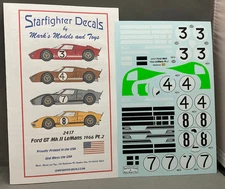 1/24  Starfighter Decals 2417 Ford GT Mk II 1966 LeMans Part 2