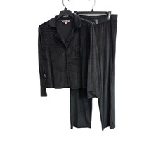 Juicy Couture Womens Black Velour Studded Pajama Set 2 Piece Size M